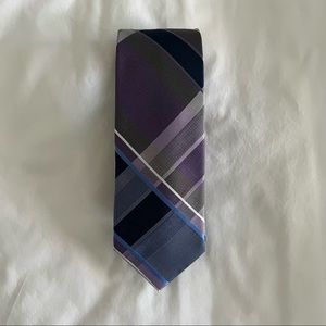 All Silk Blue and Purple Plaid Tie by Michael Kors